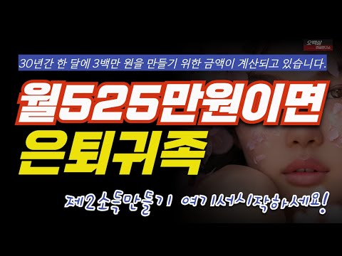 제2의소득만들기 은퇴자금 월 525만원 만드는플랜공개합니다. #개인연금 #연금보험